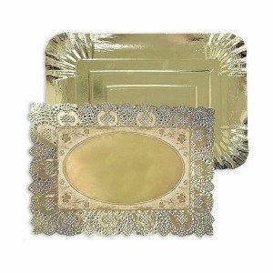 Tablett für Snacks Algon Gold rechteckig 23 x 29,5 x 1 cm (48 Stück...