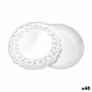Cake stand Algon White 16 x 16 x 1,5 cm Circular (4 Pieces) (48 Uni...