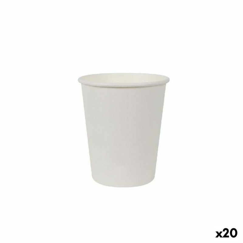 Gläserset Algon Pappe Weiß 12 Stücke 250 ml (20 Stück) |  Gläser un...