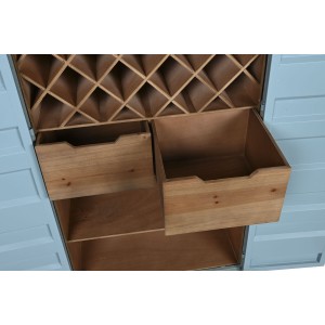 Flaschenregal Home ESPRIT türkis Metall Holz MDF 76,5 x 39,5 x 157,...