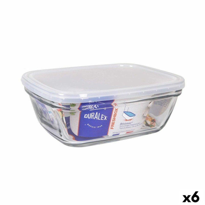 Rectangular Lunchbox with Lid Duralex Freshbox Transparent 1,7 L 21... Rectangular Lunchbox with Lid Duralex Freshbox Transparent 1,7 L 21...