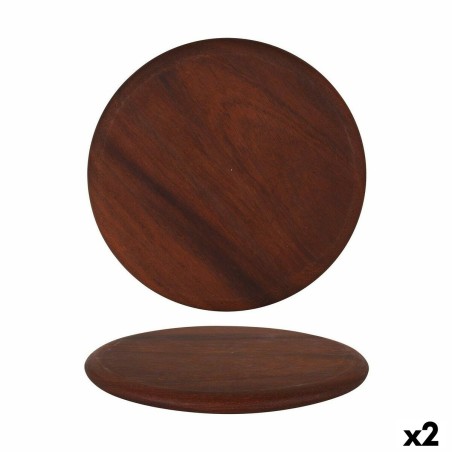 Serving board Viejo Valle Iroko Circular ø 32 x 1,8 cm (2 Units) | ...