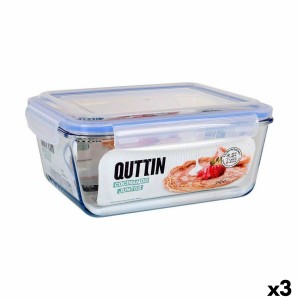 Lunchbox hermetisch Quttin  rechteckig 3,5 L (3 Stück) |  Brotdosen...
