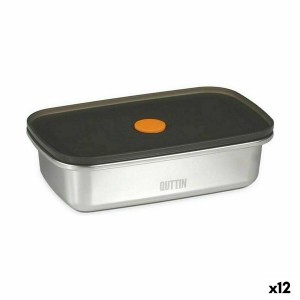 Lunchbox hermetisch Quttin  Edelstahl rechteckig 600 ml (12 Stück) ...