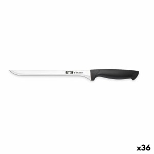 Couteau à jambon Quttin Black Noir Argenté 22 cm (36 Unités) |  Cou...