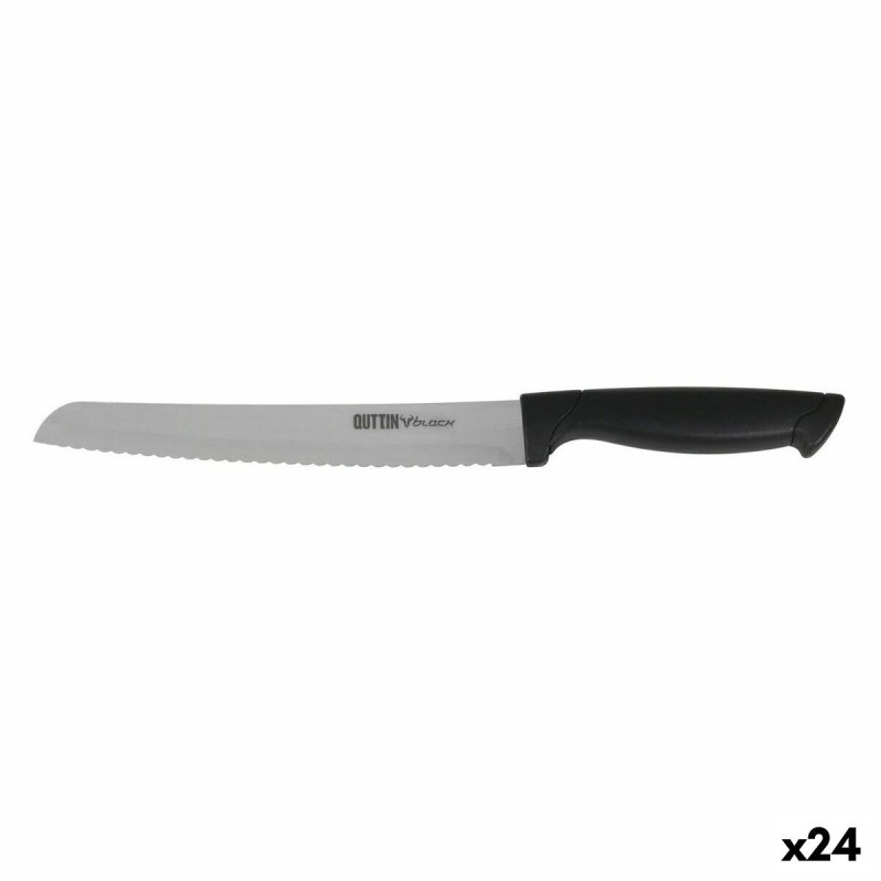 Couteau à pain Quttin Black Noir Argenté 24 Unités 20 cm |  Couteau...