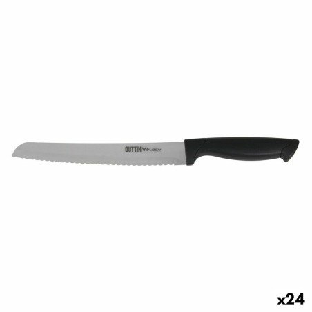Couteau à pain Quttin Black Noir Argenté 24 Unités 20 cm |  Couteau...