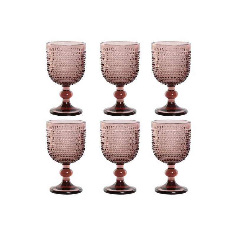 Set of cups Home ESPRIT Pink Crystal 240 ml (6 Units) |  Glasses, c...