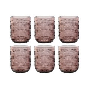 Set of glasses Home ESPRIT Pink Crystal 240 ml (6 Units) |  Glasses...