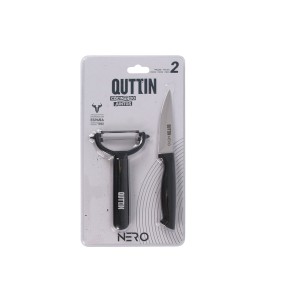 Knife Set Quttin Nero Black 2 Pieces (12 Units) |  Knives and cutle...