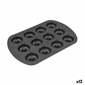 Oven Mould Quttin Black Carbon steel Doughnuts 26,5 x 18 x 2 cm (12...