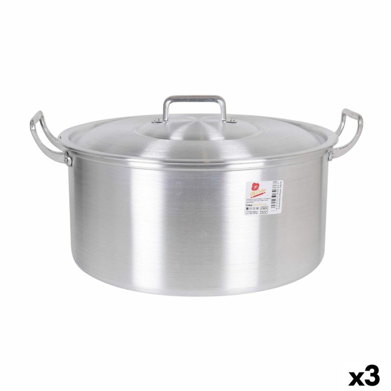 Topf mit Deckel Aluminium 43 x 36 x 16 cm (3 Stück) |  Pfannen und ...