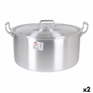 Casserole avec Couvercle Aluminium 45 x 39 x 22 cm (2 Unités) |  Po...
