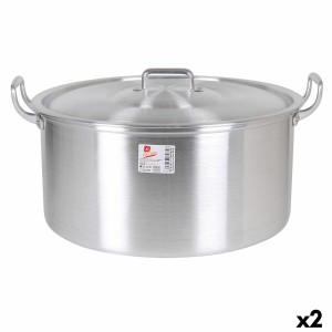 Casserole avec Couvercle Aluminium 49 x 41 x 24 cm (2 Unités) |  Po...