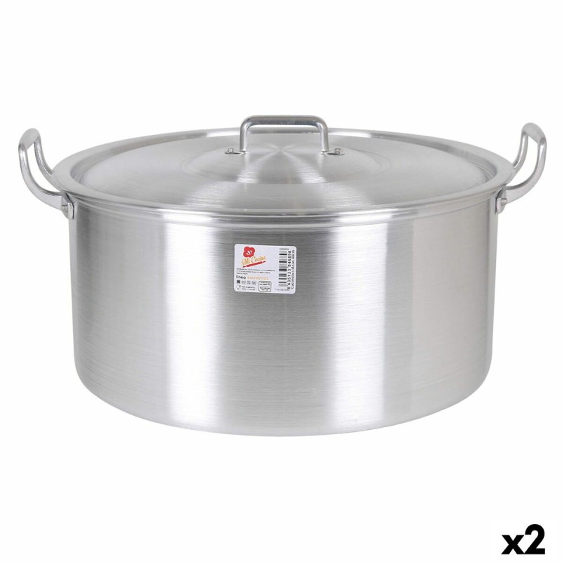 Casserole avec Couvercle Aluminium 49 x 41 x 24 cm (2 Unités) |  Po...