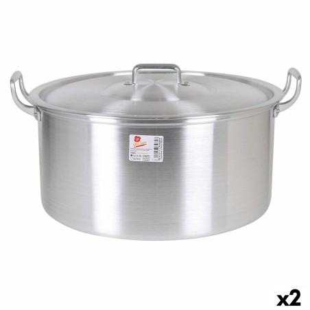 Casserole avec Couvercle Aluminium 49 x 41 x 24 cm (2 Unités) |  Po...