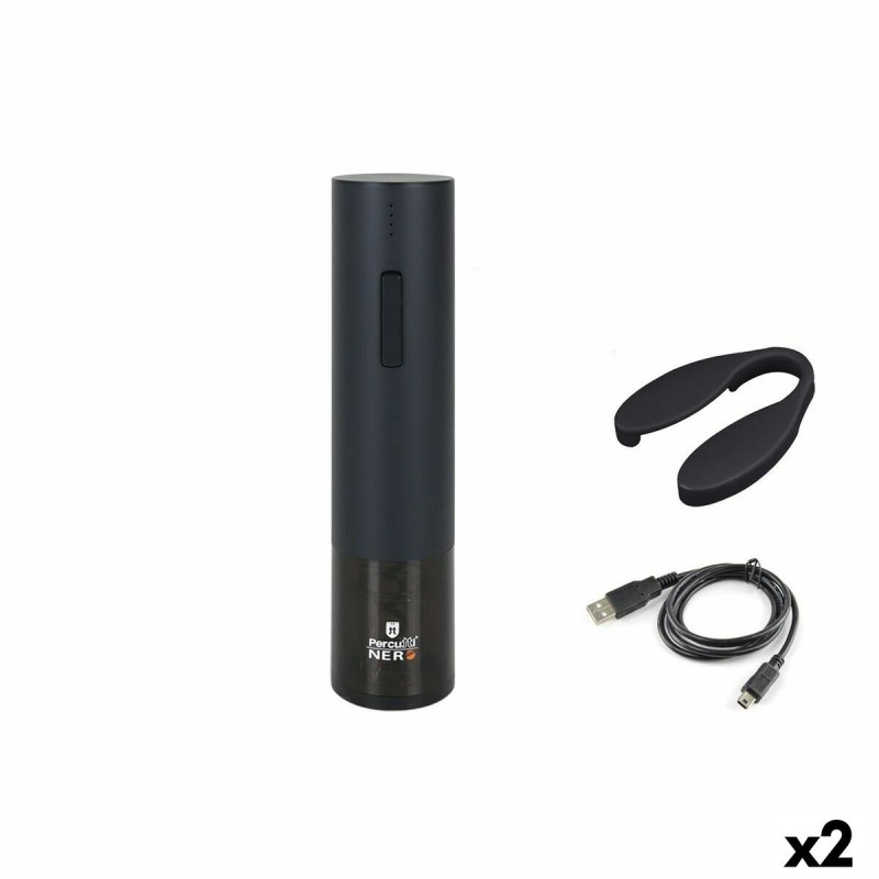 Elektrischer Kurkentrekker Percutti Nero Schwarz (2 Stück) |  Korke...