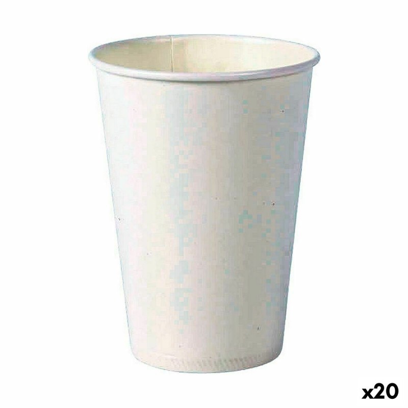 Set de Verres Algon Produits à usage unique Carton Blanc 20 Pièces ...