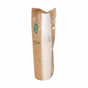 Set de Verres Algon Produits à usage unique Carton 330 ml Blanc 10 ...