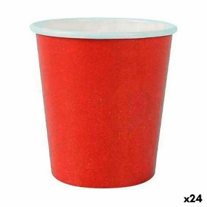 Set of glasses Algon Disposable Cardboard Red 20 Pieces 120 ml (24 ...