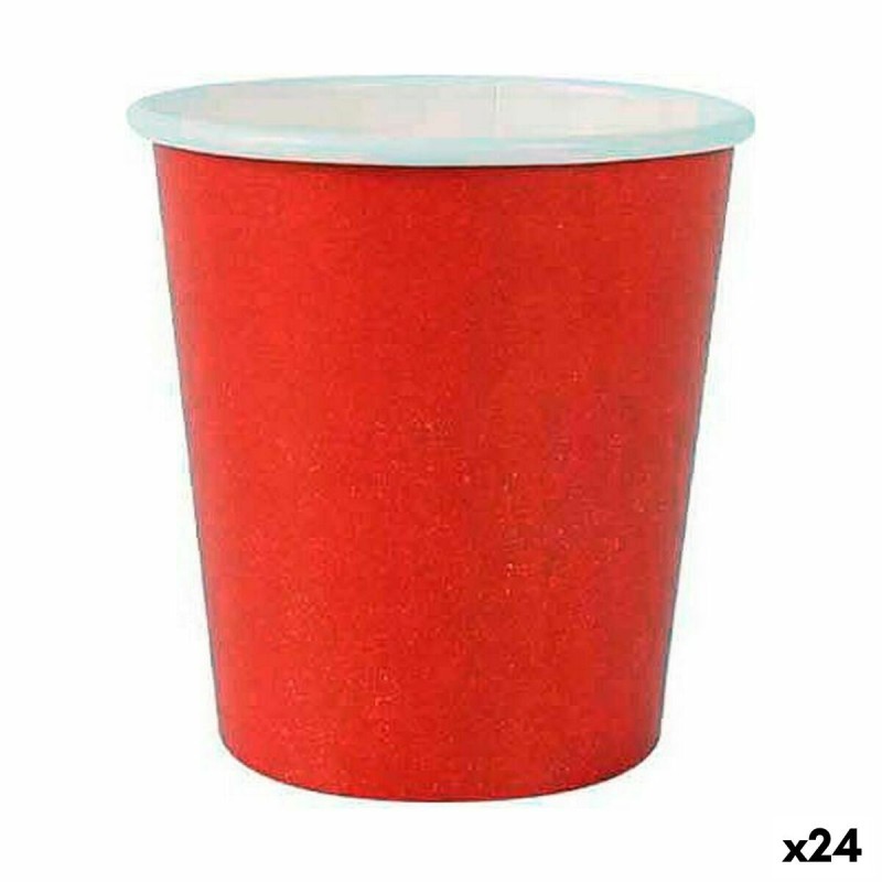 Set of glasses Algon Disposable Cardboard Red 20 Pieces 120 ml (24 ...
