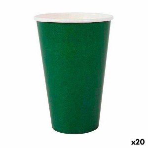 Set of glasses Algon Disposable Cardboard Green 10 Pieces 350 ml (2...