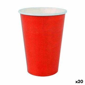 Gläserset Algon Einwegartikel Pappe Rot 20 Stücke 220 ml (20 Stück)...