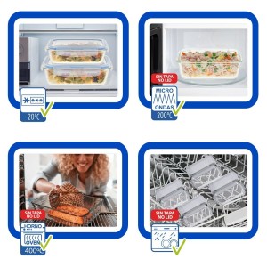 Stapelbares luftdichtes Küchenbehälterset Max Home 6 Stück 23 x 7,5...