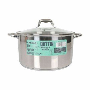 Topf mit Glasabdeckung Quttin Caesar Stahl ø 30 x 17,5 cm (2 Stück)...