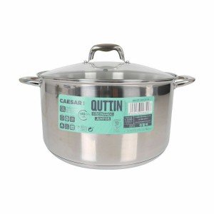 Pot with Glass Lid Quttin Caesar Steel ø 32 x 18,5 cm (2 Units) |  ...