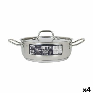 Casserole with lid Quttin Hotel Steel ø 22 x 8 cm (4 Units) |  Pans...