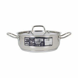 Casserole with lid Quttin Hotel Steel ø 22 x 8 cm (4 Units) |  Pans...