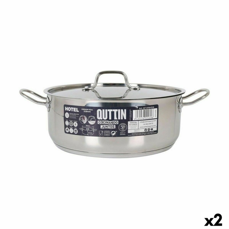 Casserole avec Couvercle Quttin Hotel Acier Ø 28 x 11 cm (2 Unités)... Casserole avec Couvercle Quttin Hotel Acier Ø 28 x 11 cm (2 Unités)...