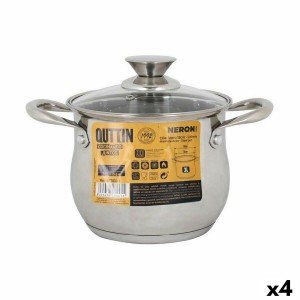Casserole avec couvercle en verre Quttin New Neron Acier 17,5 x 13,...