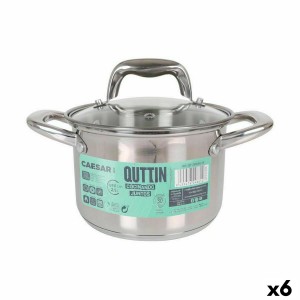 Casserole avec couvercle en verre Quttin Caesar Acier ø 16 x 11,5 c...