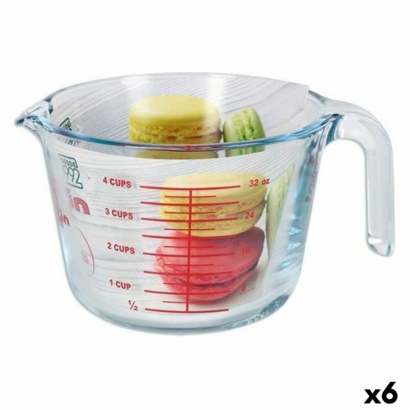 Measuring Jug Quttin 1 L Glass (6 Units) |  Decoration, accessories...