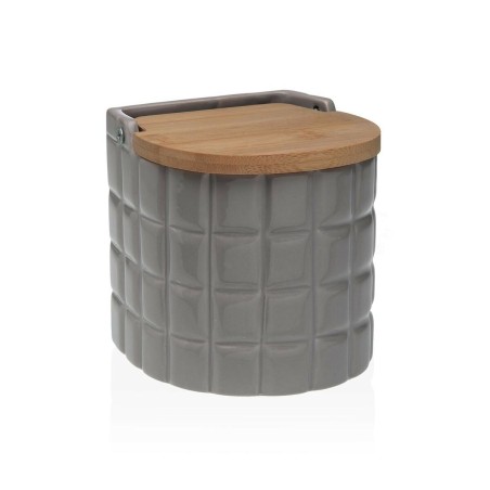 Salt Shaker with Lid Versa Frames Grey Ceramic Bamboo Dolomite 11 x...