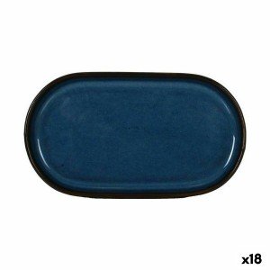 Snack tray La Mediterránea Chester Blue Oval 20 x 11 x 1,5 cm (18 U...