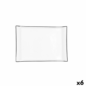 Tablett für Snacks Quid Gastro Weiß aus Keramik 26 x 18 cm (6 Stück...