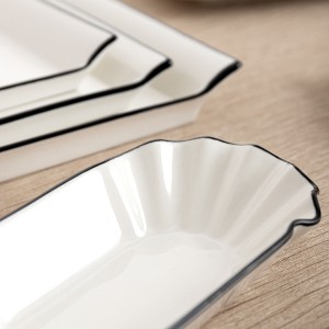 Tablett für Snacks Quid Gastro Weiß aus Keramik 26 x 18 cm (6 Stück...