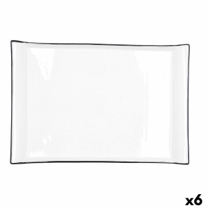 Tablett für Snacks Quid Gastro Weiß aus Keramik 36 x 25 cm (6 Stück...