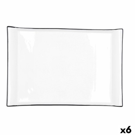 Tablett für Snacks Quid Gastro Weiß aus Keramik 36 x 25 cm (6 Stück...