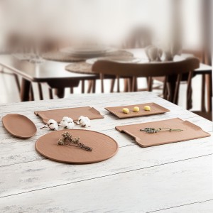 Tablett für Snacks Quid Mineral Gres Terrakotta aus Keramik 13 x 30...