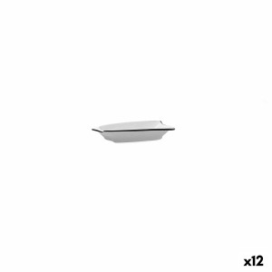 Snack tray Quid Gastro White Black Ceramic 15,5 x 10 cm (12 Units) ...