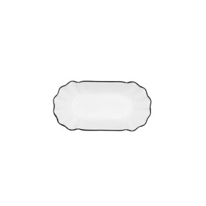 Snack tray Quid Gastro White Black Ceramic 20,5 x 11 x 3,5 cm (12 U...