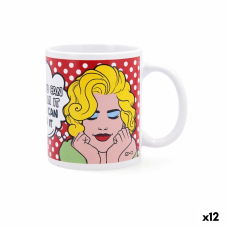 Cup Quid Pin Up Comics Multicolour Ceramic 330 ml (12 Units) |  Cup...