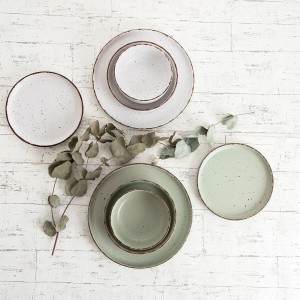 Flacher Teller Quid Duna grün aus Keramik 26,5 x 2,8 cm (6 Stück) |...