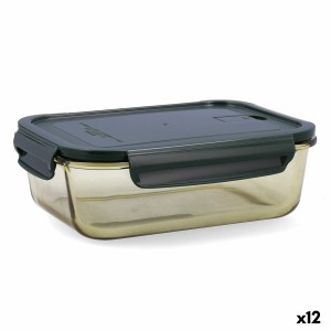 Lunchbox hermetisch Bidasoa Infinity rechteckig 1,5 L Gelb Glas (12...