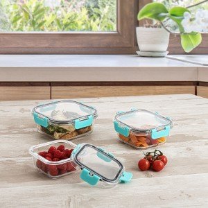 Lunchbox hermetisch Quid Purity karriert 800 ml Durchsichtig Glas (...