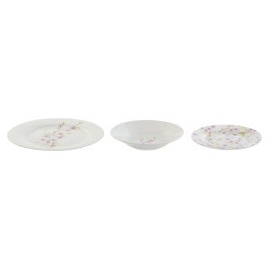 Geschirr-Set Home ESPRIT Weiß grün Rosa Porzellan 18 Stücke 27 x 27...